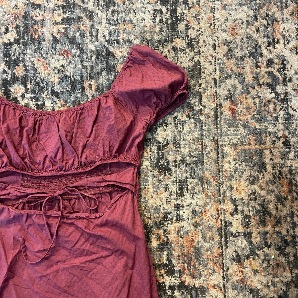 Plum dress with front cut out